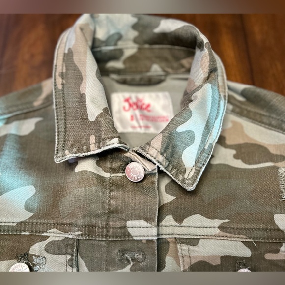 Justice Camouflage Cropped Denim Jacket - Picture 2 of 2